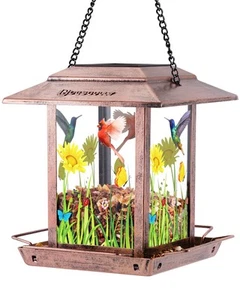 Solar Bird Feeders for Outdoors - 2.5 LBs Metal Wild Large & Small Bird Feede... - Picture 1 of 9