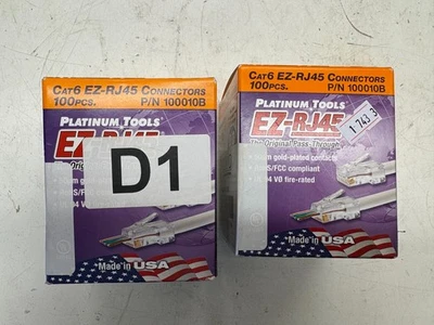 200 Box - Platinum Tools 100010B Polycarbonate EZ-RJ45 Connectors For CAT6 100 - Image 1 of 2