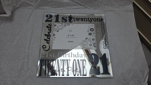 21st Birthday Mirror Photo Frame 6x4 Freestanding - Picture 1 of 4