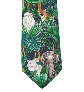 Siegfried and Roy TIE White Tiger In Jungle Elephant Made USA Las Vegas Mirage  - Picture 1 of 14