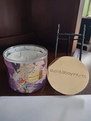 BATH & BODY WORKS RAINFOREST GARDENIA 3-WICK SCENTED LARGE 14.5 OZ CANDLE NEW - Image 1 of 2