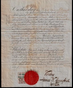 1873 LONDON- Protested Bill of Exchange + INLAND REVENUE Ovpt on ONE SHILLING - Picture 1 of 2