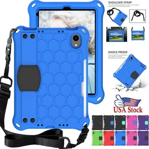 Shockproof Case For iPad 5th 6th 7th 8th 9th 10th 11th A16 Gen W/Shoulder Strap  - Picture 1 of 37
