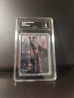 GMA 5 1978 Topps Superman Chrome Foil Stickers Superman Reeves RC Sticker - Image 1 of 2