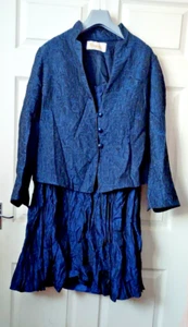 2 pc Roman Originals Suit Size 18 Sparkle Jacket Crinkle Skirt Wedding Christmas - Picture 1 of 15