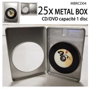 25x Boitiers métallique format DVD avec fenêtre pour 1CD/DVD - GRIS MÉTAL - NEUF - Foto 1 di 7