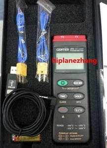 K Typ Dual Eingang Kanäle Thermometer 16K Aufzeichnungen Datenlogger Uhr Zeit USB - Bild 1 von 1