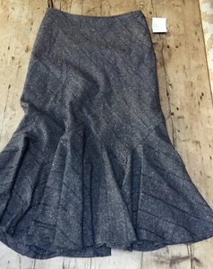 M& S Per Una 12r Brown Wool Blend Tweed Skirt 30" w - Picture 1 of 6