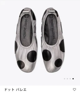 TORY BURCH Polka Dot Ballet Shoes US Size 6 Syver Black USED From Japan - Picture 1 of 10