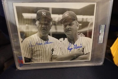 Roger Maris & Bill Skowron Autographed 8x10 NY Yankees Baseball Photo PSA SLAB - Image 1 of 3
