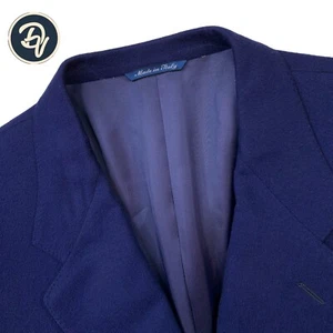 Mens 42 R Canali X Loro Piana " Doe Skin " Royal Navy Blue Flannel Wool Blazer - Picture 1 of 16