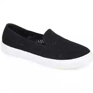 Journee Collection Women Slip On Loafers Meika Size US 7.5M Black Soft Knit - Picture 1 of 5