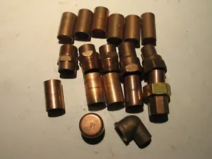 NEW 18PCS 3/4" COPPER COUPLINGS/UNION/NIPPLE/ PIPE ADAPTER & EXTRA 0289 - Picture 1 of 5