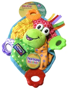Nuby Teething Blanket, Frog Design, Multiple Teething Surfaces, Brand New - Picture 1 of 1