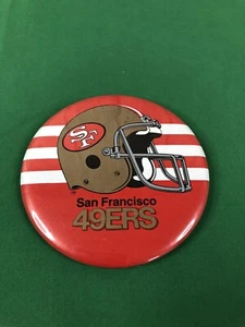 Vintage Flair Button Pin SAN FRANCISCO 49ers Football (with helmet pictured) - Picture 1 of 8