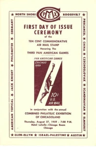 #C56-C1 FD Program 10c Pan American Games Brown First Day Program - Picture 1 of 1