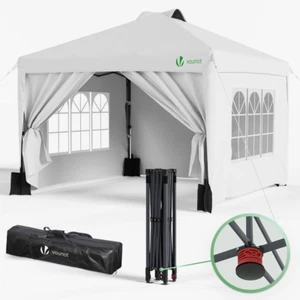 ® Gazebo 3X3M Pieghevole Con 4 Parti Laterali Rimovibili, Gazebo Da Giardino Ten - Foto 1 di 12