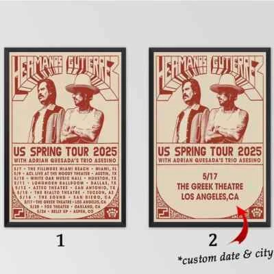 Custom - Hermanos Gutierrez US Fall Tour 2025 Poster-Poster Wall Decor - Image 1 of 4
