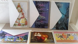 Mouth and Foot Painting Artists Lot of 6 Christmas Cards w/ Envelopes Unused - Picture 1 of 11