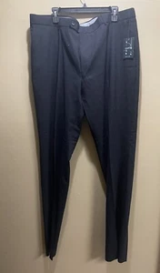 Ballin Classic Comfort "Eze" Super 120's Navy Flat Front Trousers Sz 44X38 - Picture 1 of 14