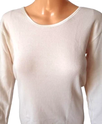 Angora Damen Unterwäsche Unterhemden Langarm 80% Baumwolle 20% Angora S, L, XL - Bild 1 von 2