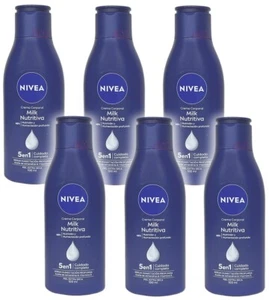 NIVEA Body Cream Lotion MILK NUTRITIOUS Moisturizer Crema Corporal 3.4oz-6 Pack - Picture 1 of 1