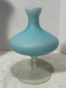 VtG MID CENTURY MODERN EMPOLI? BLUE SATIN CASE ART GLASS Vase NICE!! - Picture 1 of 5
