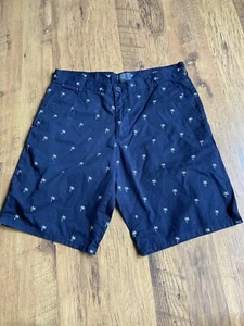 H&M Mens Black Palm Tree Shorts Slim Fit Size S W28 Reg x4 Pocket - Picture 1 of 3
