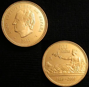 *GUTSE* J. CARLOS I-4, 100 PESETAS 2001, LIS REVERSO, "HISPANIA", SIN CIRCULAR. - Bild 1 von 1