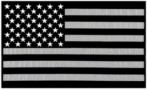 REFLEKTIERENDE USA AMERIKANISCHE FLAGGE SCHWARZ GRAU JACKE RÜCKENAUFNÄHER - AUFBÜGELN NÄHEN 10"X6" - Bild 1 von 1