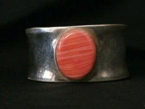 Brazalete de colección de plata esterlina rosa ágata del suroeste. Haz una oferta #g61 - Imagen 1 de 6