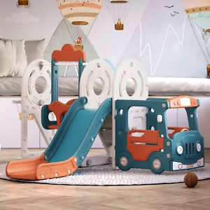 5 in 1 Toddler Slide Swing Set Climber Toy Kids Slider Outdoor Indoor Playground - Picture 1 of 18