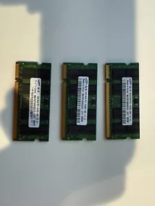 Lot of 3 Samsung 2GB RAM PC2-6400S SODIMM Memory - Picture 1 of 2