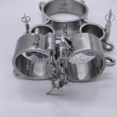 Fijación de tobillo esposas 100 % acero inoxidable personalizables de alta resistencia de 5 cm Foto 1 de 4