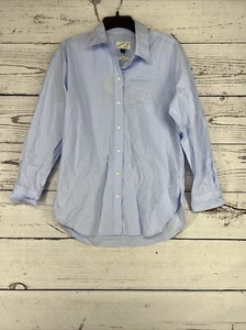 Women’s Oversized Long Sleeve Collared Button Down Shirt Blue Size Xs - Picture 1 of 4