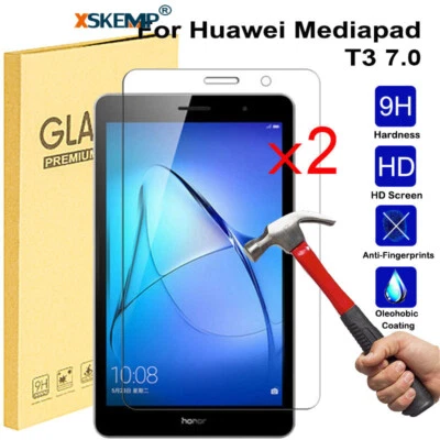2Pcs Huawei Mediapad T3 7.0 8.0 T1 701U Tempered Glass Screen Protector HD Clear - Image 1 of 4