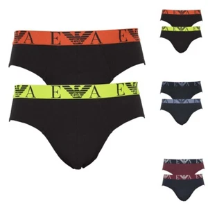 Pack de 2 braguitas de hombre EMPORIO ARMANI cinta con logotipo algodón elástico nuevas - Imagen 1 de 21