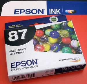 2015! NIB GENUINE EPSON 87 INK_T0871_T087120 Photo Black_Stylus Photo R1900 - Picture 1 of 1