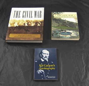 Lot Of 3 Civil War Ward Battlefield Guide Kennedy Kit Carson Autobiography F5B39 - Imagen 1 de 1
