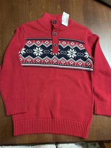 Boys Children’s Place Red Fair Isle Winter Sweater Size 5T NWT  Christmas Wear - Picture 1 of 4