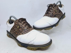 Zapatos de golf FootJoy DryJoys Tour para hombre blancos con estampado de cocodrilo talla 9,5 M - Imagen 1 de 10