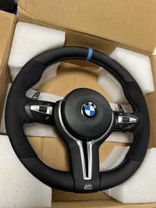 VOLANTE BMW M PELLE ALCANTARA PADDLE M TRICOLORE COMPATIBILE SERIE F/E - Picture 1 of 2