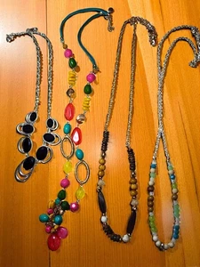 1946 Brand Necklace Lot of 4 Statement Beaded & Pendant Necklaces Mixed Styles - Picture 1 of 7