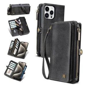 for Wallet Case(Holds Lipstick, Headphones, etc.),2-in iPhone 15 Pro Max Black - Picture 1 of 7