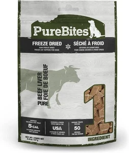 PureBites Beef Liver Freeze Dried Treats for Dogs 2 Ounces - 2 Pack - Picture 1 of 5