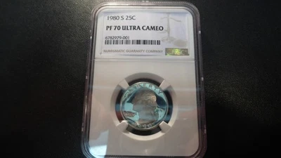 1980-S NGC PF 70 ULTRA CAM PROOF WASHINGTON QUARTER - Image 1 of 4