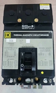 1) Square D FHB36050 50 Amp 600 Volt I-Line Circuit Breaker - Picture 1 of 4