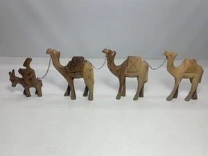 De colección Madera de Olivo Camello Tallado a Mano Camello Tren Belén Caravana Tierra Santa Recuerdo - Imagen 1 de 7