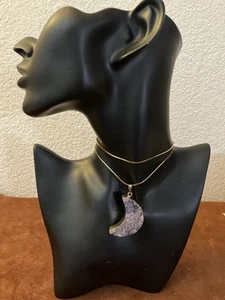 Collana luna crescente ametista grezza - Foto 1 di 4