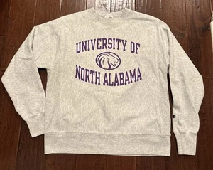 University Of North Alabama Lions Pullover Gray Sweatshirt Sz M-Champion Reverse - Picture 1 of 9